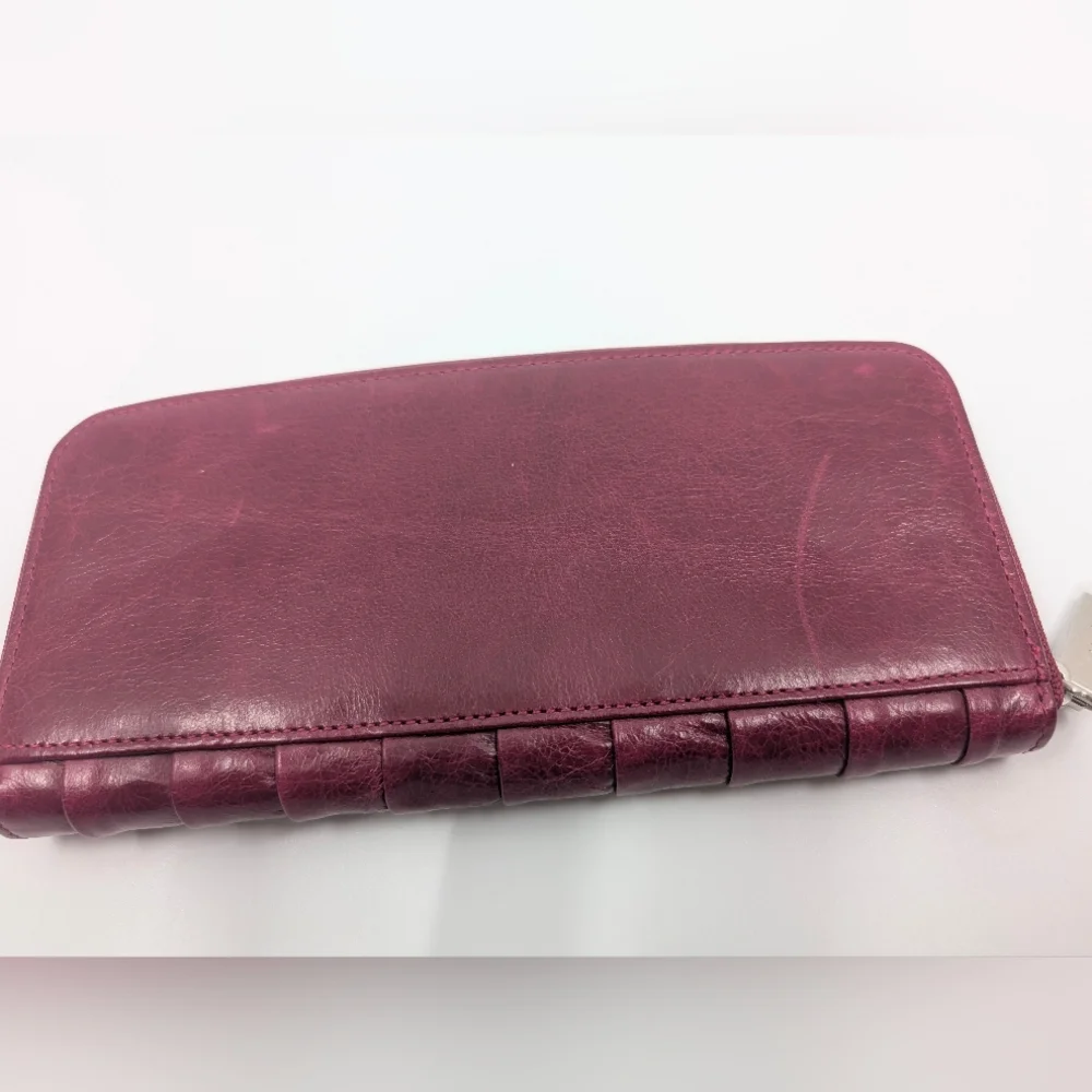 HOBO Adeline 732232 Women's Merlot Leather Wallet Zipper Dust Bag - Picture 4 of 10